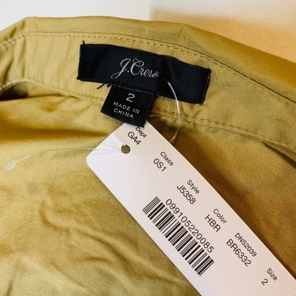 NWT J. Crew safari khaki shirtdress dress 2 XS - Picture 7 of 7